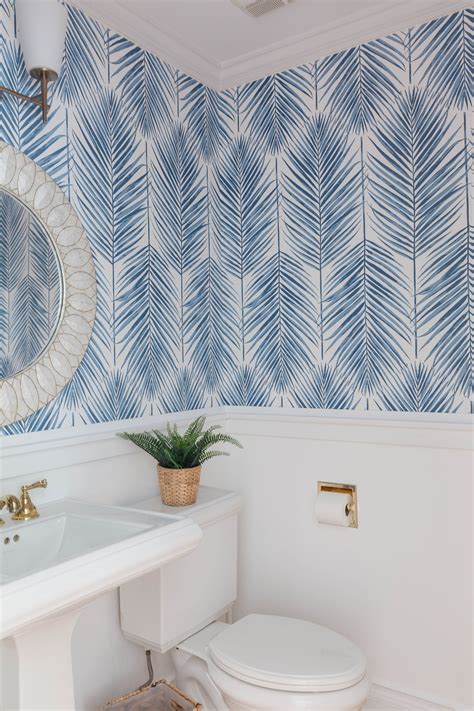 Our Blue And White Coastal Powder Room Makeover Newport Lane