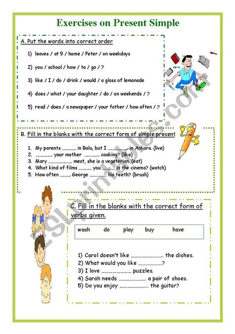 Exercises On Present Simple Esl Worksheet By Sümeyya