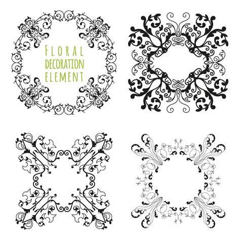 Premium Vector Floral Ornament Vector Illustration Set