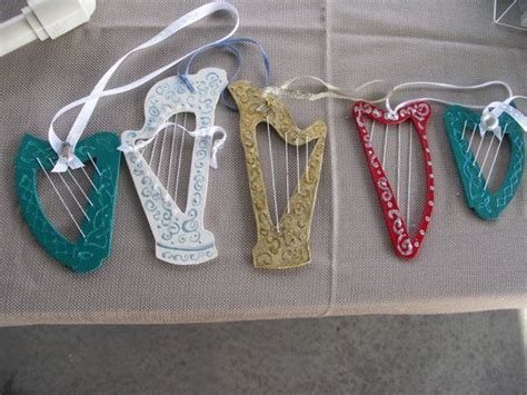 Beautiful Handcrafted Wooden Harp Ornaments