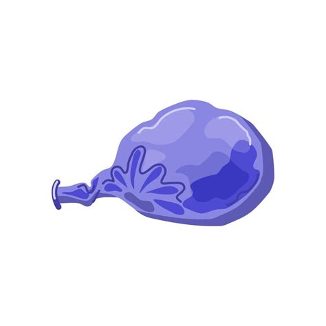 Blue Deflated Balloon Holiday Attributes Vector Cartoon Illustration
