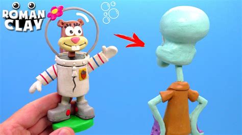 Sandy And Squidward With Clay SpongeBob Roman Clay Tutorial YouTube
