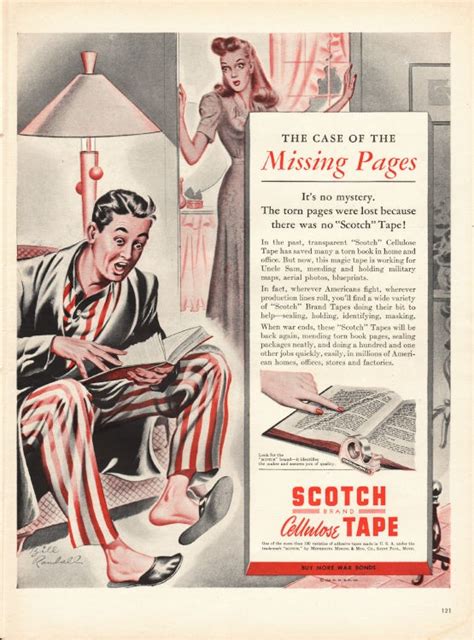 1944 Scotch Tape Vintage Ad Missing Pages