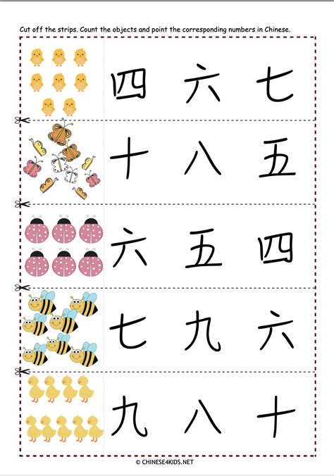 Chinese Numbers 1-10 Worksheet Free