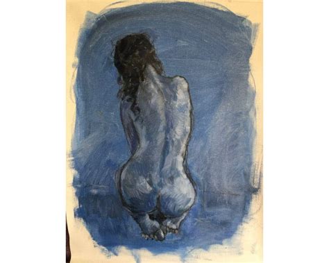 Gabrielle Moulding Blue Nude With Oil On Linen Painting By Gabrielle