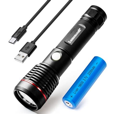 Lumencraft Fl1 Led Flashlight Usb Rechargeable With 18650 Battery