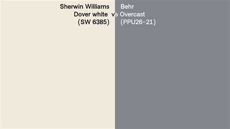 Sherwin Williams Dover White Sw 6385 Vs Behr Overcast Ppu26 21 Side