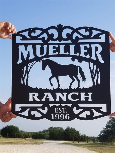 Custom Metal Farm Sign Personalized Horse Wall Art Lmw 12 01 Etsy