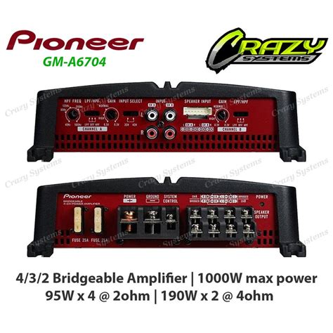 Pioneer Gm A6704 1000w 4 Channel Bridgeable Car Amplifier With Bass Boost