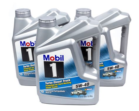 Mobil 1 120782 5w 40 Turbo Diesel Synthetic Motor Oil 1 Gallon Pack