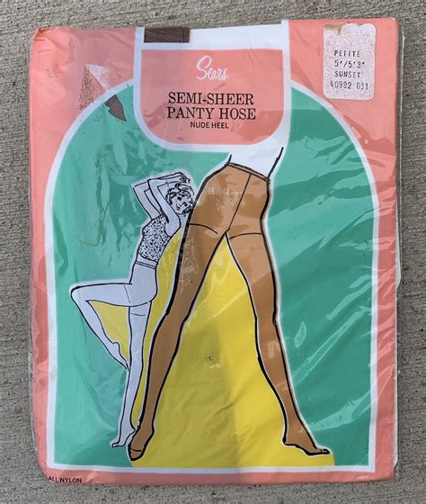 Vintage Sears Semi Sheer Panty Hose Nude Heel All Nyl Gem