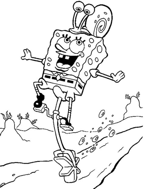 Spongebob is a unique character of its kind. Gary para colorear, pintar e imprimir