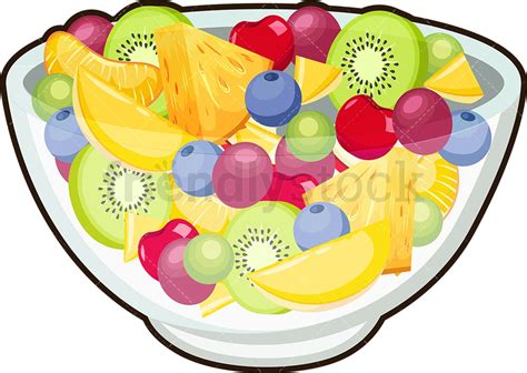 Various Fruits In Bowl Cartoon Vector Clipart Friendlystock
