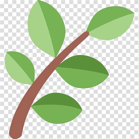 Green Leaf Emoji Emoticon Plants Sticker Kaomoji Text Messaging