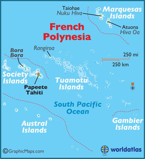 French Polynesia Large Color Map