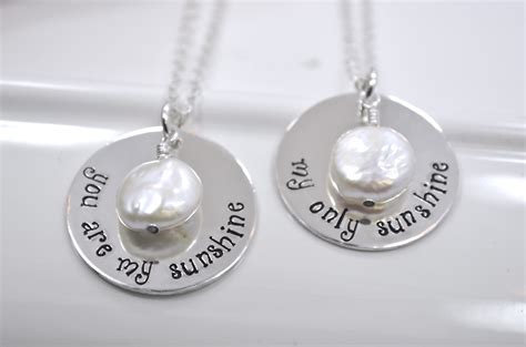 See more ideas about mother daughter jewelry, mother daughter necklace, daughter necklace. Buy a Hand Made You Are My Sunshine Mother Daughter ...