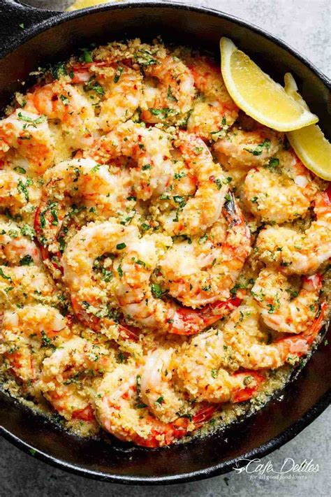 When the butter has melted, return the shrimp to the pan along with the parsley and cooked pasta. Crispy Baked Shrimp Scampi - Cafe Delites