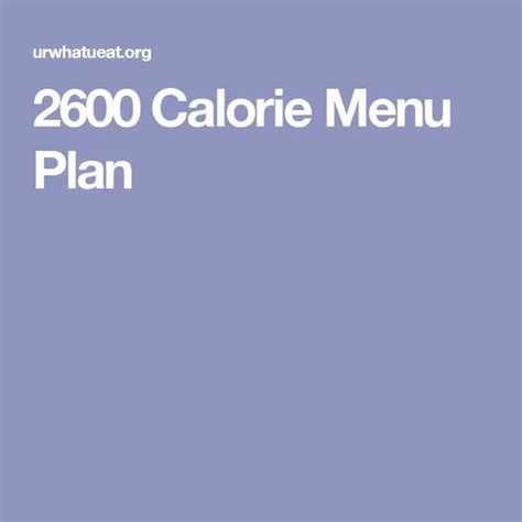2600 Calorie Menu Plan 1200 Calorie Meal Plan Calorie Meal Plan