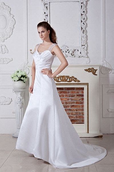 White Satin Sweetheart Bridal Dress Order Link