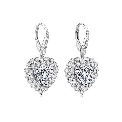 Love Heart Earrings With Swarovski Crystal