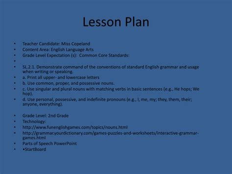 Lesson Plan For Powerpoint Presentation