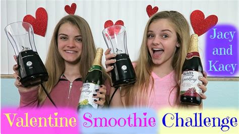 Valentine Smoothie Challenge ~ Jacy And Kacy Youtube