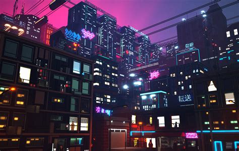 Wallpaper Cyberpunk Futuristic Building Lights Neon N Vrogue Co