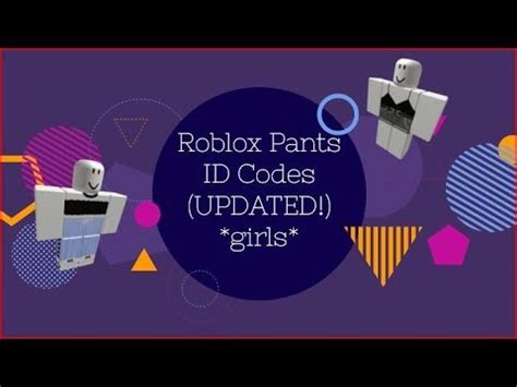 We have 10,000+ roblox clothes id for you. Roblox Pants ID Codes (Girls) - 123vid
