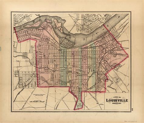 Grays 1876 Map Of Louisville Kentucky Art Source International