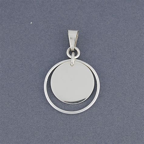Sterling Silver Disc In Circle Pendant Green River Silver Co