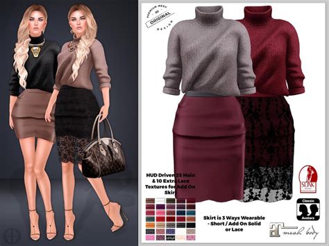 second life marketplace [hilly haalan] sloane sweater and skirt dress set