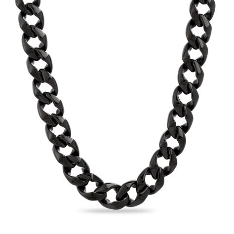 Curb Chain Necklace 13 Mm Black Nes Jewelry Touch Of Modern