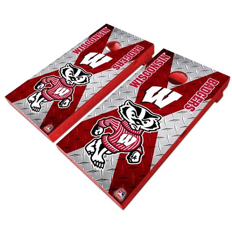 Wisconsin Badgers Cornhole Vinyl Wraps And Cornhole Boards 2 Pack Fh
