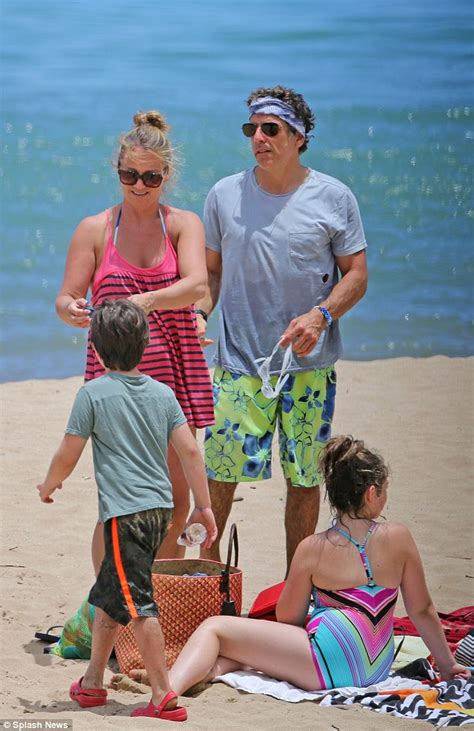 Ben Stiller And Christine Taylor Vacation In Hawaii With Their Two