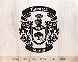 Escudo de la familia Ramírez. Escudo de armas svg. Escudo - Etsy México