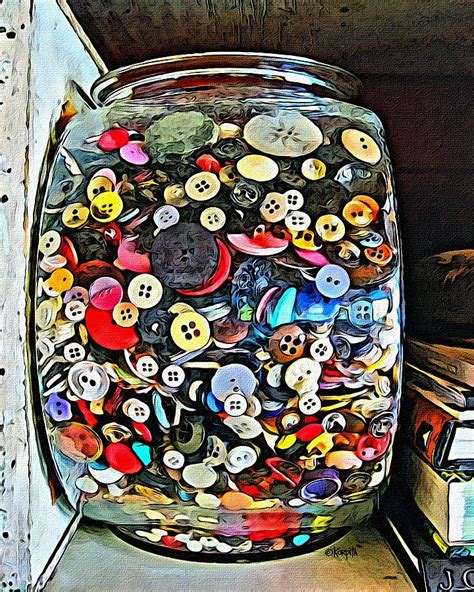 Old Button Jar Grannys Buttons Photograph By Rebecca Korpita Fine