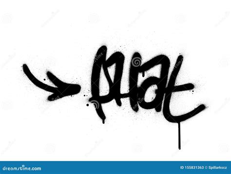 Graffiti Phat Word Sprayed In Black Over White Stock Vector