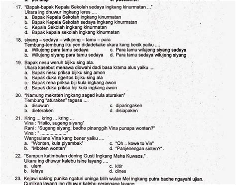 Soal Bahasa Jawa Kelas Rpp Basa Jawa Smp Kelas Semester Buku Bahasa Sunda Kelas Gratis