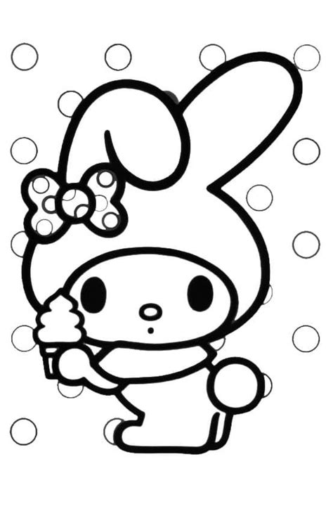 Adorable My Melody Coloring Page Hello Kitty Coloring Jiro My Melody