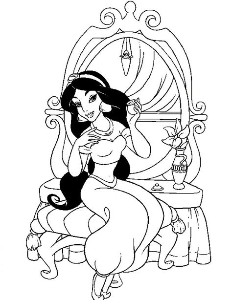 Jasmine Coloring Pages Princess Coloring Pages Disney Princess Coloring Pages Mermaid