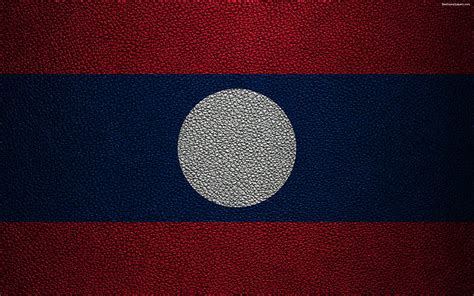 4k Free Download Flag Of Laos Leather Texture Lao Flag Asia World