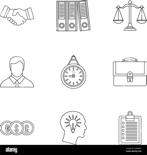 Office Icons Set Outline Style Stock Vector Image And Art Alamy