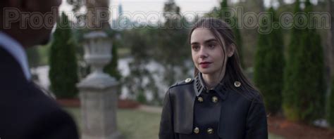 Versace Leather Trench Coat Of Lily Collins As Lauren Monroe In Inheritance 2020