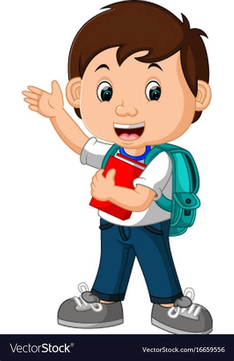 Illustration Of Boy With Backpacks Cartoon Download A Free Preview Or