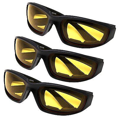 Pair Motorcycle Riding Glasses Yellow For Harley Davidson All Weather