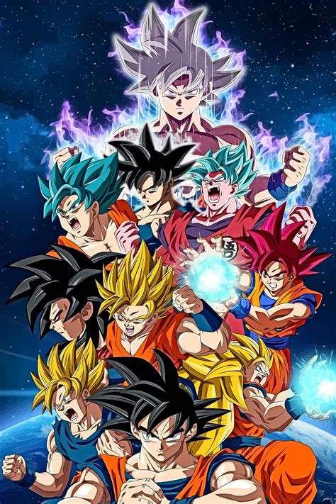 Evolution Of Goku Poster Wall Art Super Saiyan 1 2 3 Ssj God Etsy