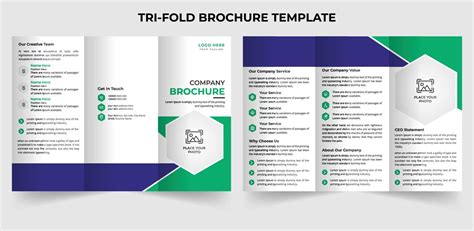 Professional Company Profile Trifold Brochure Design Template In A4