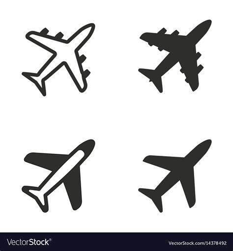 Airplane Icons Set Royalty Free Vector Image Vectorstock