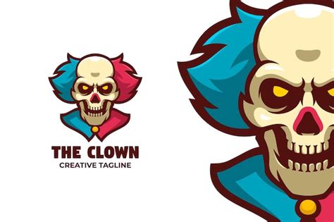 Premium Vector Scary Skull Clown Mascot Logo Character