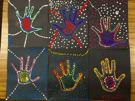 Aboriginal Dot Art By 2nd Grade Aboriginal Dot Painting Dots Art 2nd